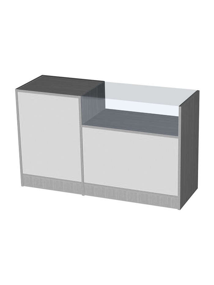 Прилавок П 3, 1500×500×920 мм, ЛДСП, стекло, серый