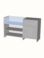 Прилавок П 3, 1500×500×920, ЛДСП, стекло, серый 9846690