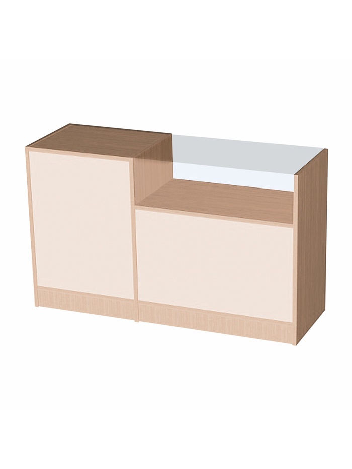 Прилавок П 3, 1500×500×900 мм, ЛДСП, стекло, цвет дуб сонома