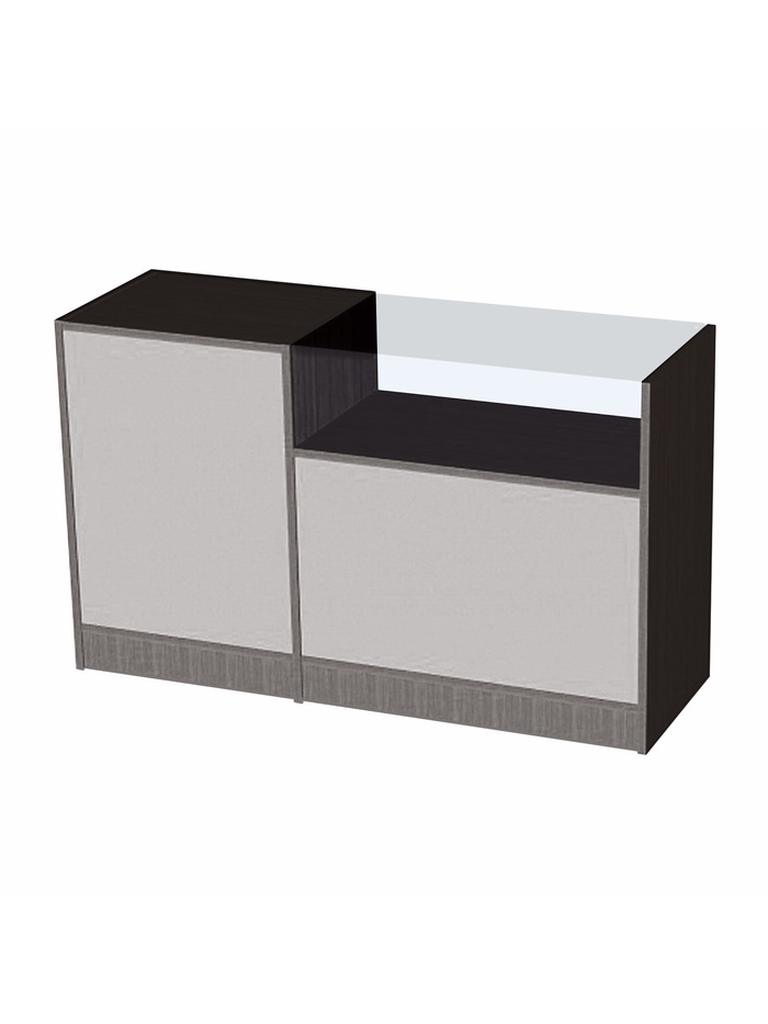 Прилавок П 3, 1500×500×900 мм, ЛДСП, стекло, цвет венге