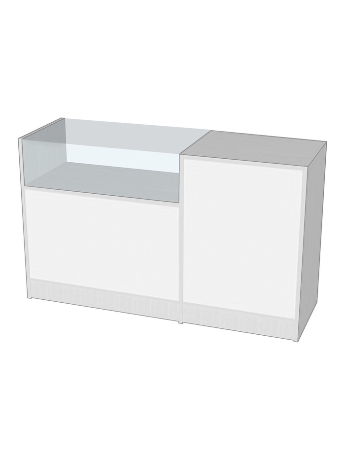 Прилавок П 2, 1500×500×900 мм, ЛДСП, стекло, белый