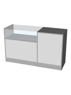 Прилавок П 2, 1500×500×900 мм, ЛДСП, стекло, серый  (артикул 9846694)  большой выбор товаров оптом и в розницу по низким ценам с доставкой