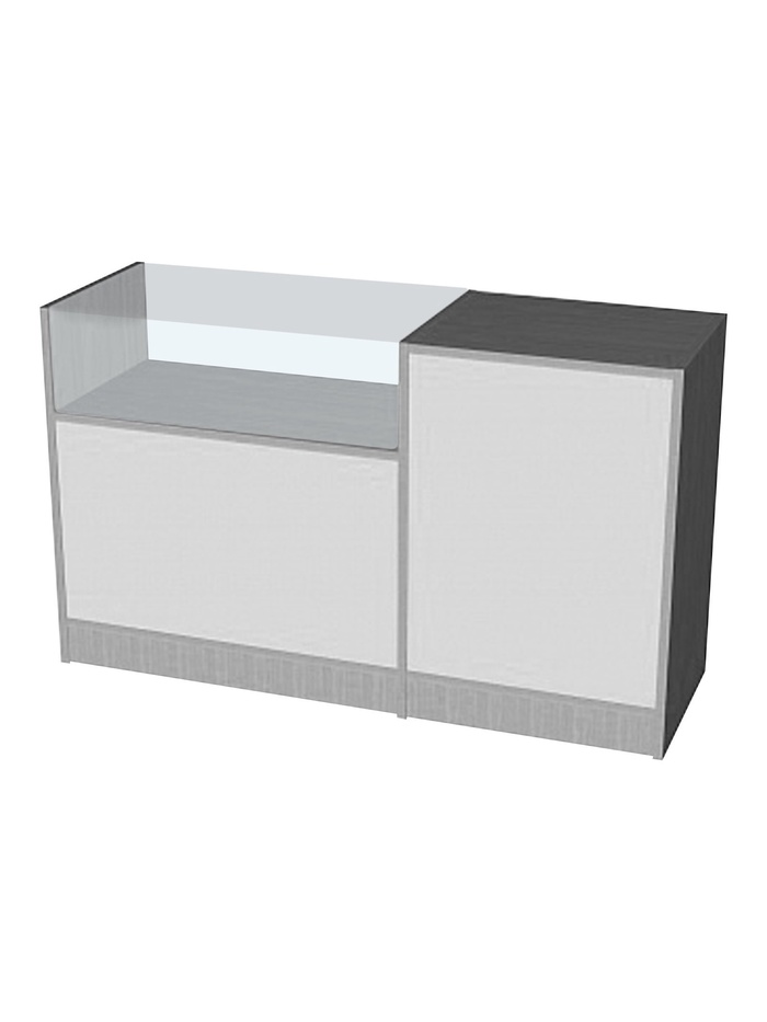 Прилавок П 2, 1500×500×900 мм, ЛДСП, стекло, серый