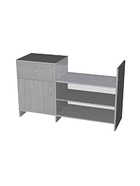 Прилавок П 2, 1500×500×900 мм, ЛДСП, стекло, серый  (артикул 9846694)  большой выбор товаров оптом и в розницу по низким ценам с доставкой