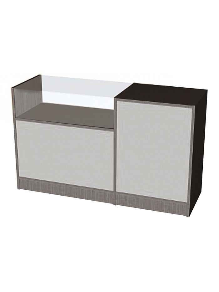 Прилавок П 2, 1500×500×900 мм, ЛДСП, стекло, цвет венге