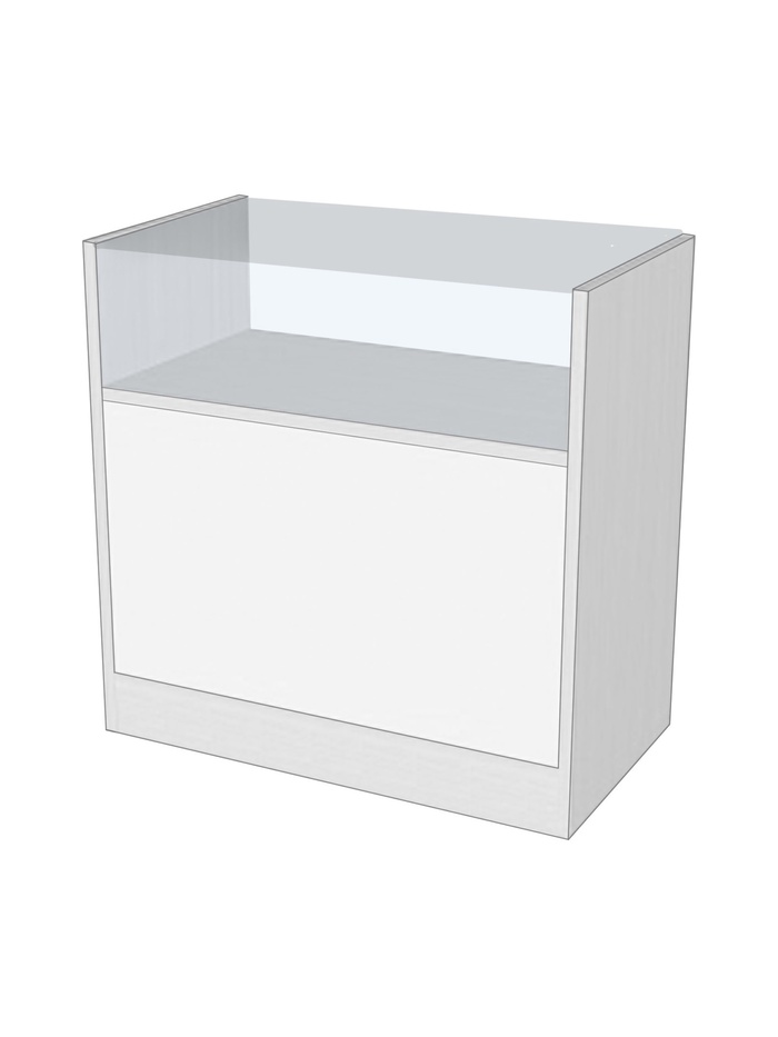Прилавок П 1, 900×500×900 мм, ЛДСП, стекло, белый