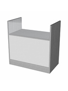 Прилавок П 1, 900×500×900 мм, ЛДСП, стекло, серый  (артикул 9846698)  большой выбор товаров оптом и в розницу по низким ценам с доставкой