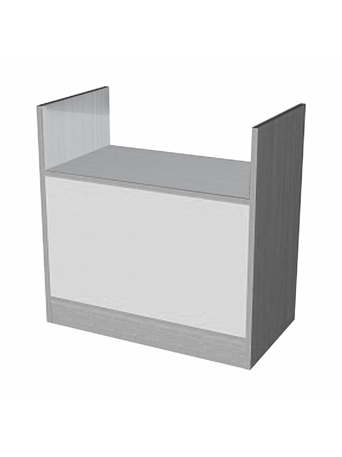Прилавок П 1, 900×500×900 мм, ЛДСП, стекло, серый