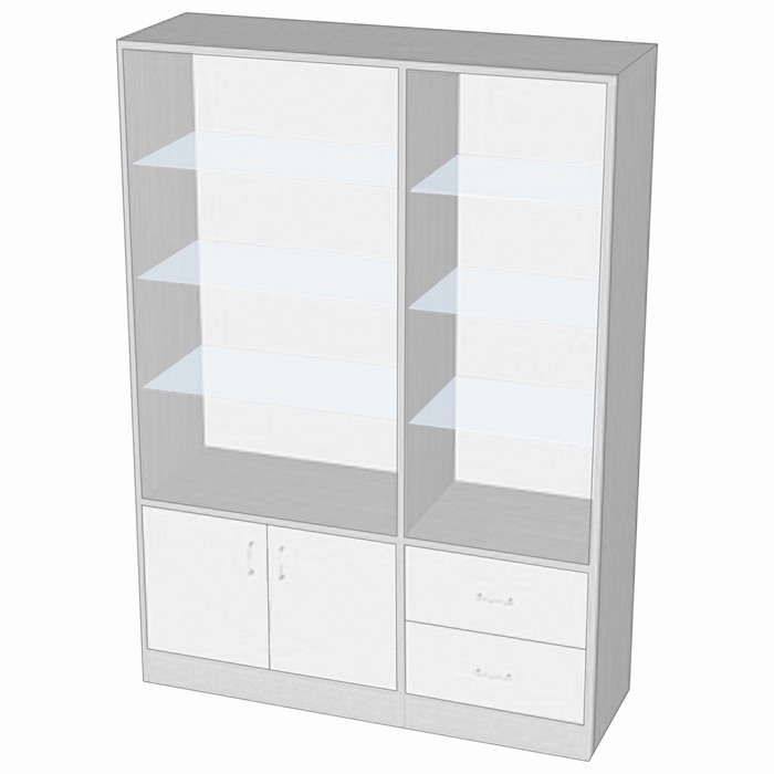 Шкаф ШП 2, 1500×500×2000, ЛДСП, стекло, цвет белый - фото 1887164733