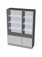 Шкаф «ШП 2», 1500×500×2000 мм, ЛДСП, стекло, серый 9846702
