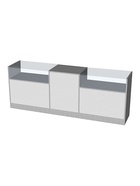 Прилавок П 4, 2300×500×900 мм, ЛДСП, стекло, серый  (артикул 9846706)  большой выбор товаров оптом и в розницу по низким ценам с доставкой