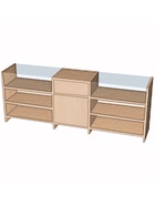 Прилавок П 4, 2300×500×900 мм, ЛДСП, стекло, цвет дуб сонома  (артикул 9846707)  большой выбор товаров оптом и в розницу по низким ценам с доставкой