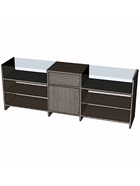 Прилавок П 4, 2300×500×900 мм, ЛДСП, стекло, цвет венге  (артикул 9846708)  большой выбор товаров оптом и в розницу по низким ценам с доставкой