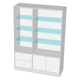 Шкаф ШП 5, 1500×500×2000, ЛДСП, стекло, цвет белый