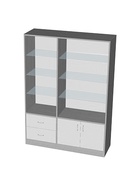Шкаф «ШП 5», 1500×500×2000 мм, ЛДСП, стекло, серый 9846710