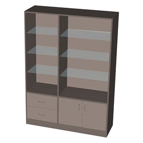 Шкаф ШП 5, 1500×500×2000, ЛДСП, стекло, цвет венге