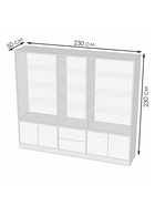 Шкаф «ШП 6», 2300×500×2000 мм, ЛДСП, стекло, белый - Фото 2