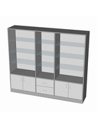 Шкаф ШП 6, 2300×500×2000, ЛДСП, стекло, серый - Фото 2