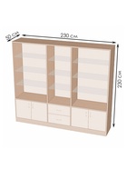 Шкаф «ШП 6», 2300×500×2000 мм, ЛДСП, стекло, цвет дуб сонома - Фото 4