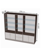 Шкаф «ШП 6», 2300×500×2000 мм, ЛДСП, стекло, цвет венге - Фото 3