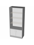 Шкаф «ШП 1», 900×500×2000, ЛДСП, стекло, серый 9846718