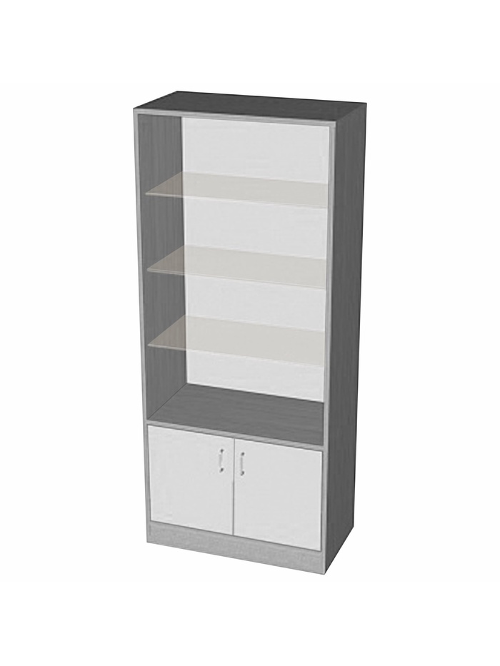 Шкаф «ШП 1», 900×500×2000, ЛДСП, стекло, серый