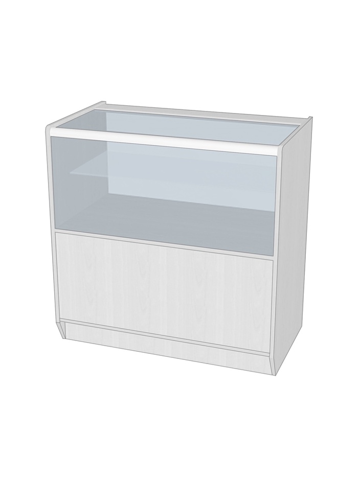 Прилавок ПЭ-13, 900×500×900, ЛДСП, стекло, белый