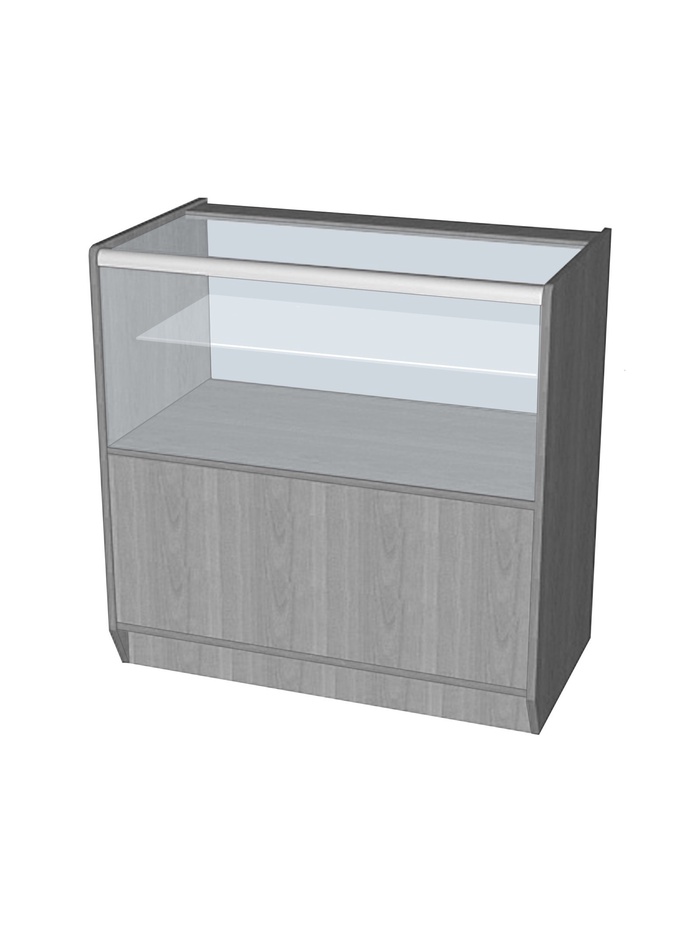 Прилавок ПЭ-13, 900×500×900, ЛДСП, стекло, серый