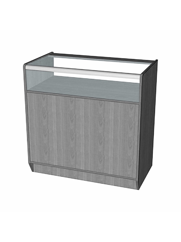 Прилавок ПЭ-11, 900×500×900, ЛДСП, стекло, серый