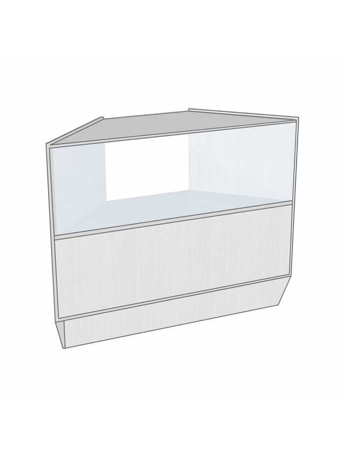 Прилавок ПЭ-6, 1130×500×900, ЛДСП, стекло, белый
