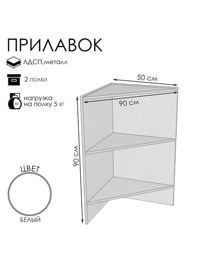 Прилавок ПЭ-5, 900×500×900, ЛДСП, белый