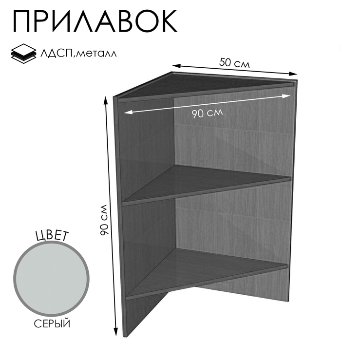Прилавок ПЭ-5, 900*500*900 , ЛДСП, цвет серый