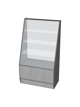 Витрина ВЭ-3, 85 см × 50 см × 160 см, ЛДСП, стекло, серая