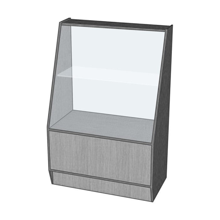 Витрина ВЭ-1, 850*500*1600, ЛДСП, стекло, цвет серый