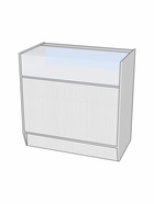 Прилавок ПЭ-3, 900×500×900, ЛДСП, стекло, белый - Фото 2