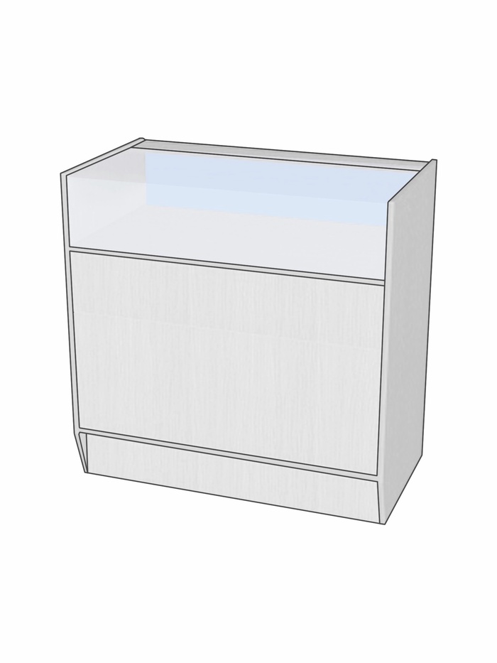 Прилавок ПЭ-3, 900×500×900, ЛДСП, стекло, белый