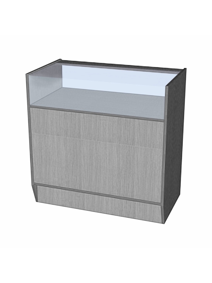 Прилавок ПЭ-3, 900×500×900, ЛДСП, стекло, серый