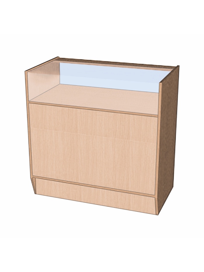 Прилавок ПЭ-3, 900×500×900, ЛДСП, стекло, цвет дуб сонома