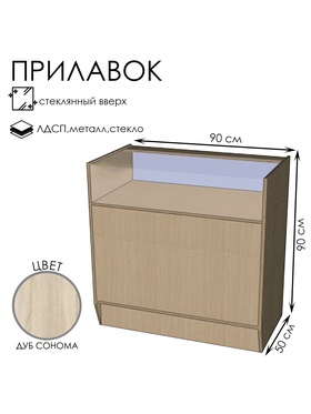 {{photo.Alt || photo.Description || 'Прилавок ПЭ-3, 900×500×900, ЛДСП, стекло, цвет дуб сонома'}}