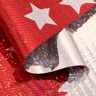 Пленка голография для цветов, подарков и декора «Звёзды», красный, 70×100 см