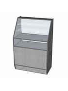 Витрина ВЭ-2.850×500×1350, ЛДСП, стекло, серая - Фото 2