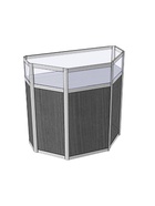 Прилавок трапеция с витриной «ТР в», 100×50×90 см, ЛДСП, стекло, серый 9846786