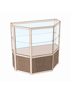 Прилавок трапеция с витриной «ТР п», 100×50×90 см, ЛДСП, стекло, цвет дуб сонома 9846791