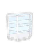 Прилавок трапеция с витриной «Трн дв», 100×50×90 см, ЛДСП, стекло, белый 9846797