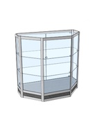 Прилавок трапеция «Трн дв», 100×50×90 см, ЛДСП, стекло, серый 9846798