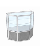 Прилавок трапеция с витриной «Трп дв», 100×50×90 см, ЛДСП, стекло, белый 9846813