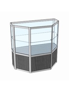 Прилавок трапеция с витриной «Трп дв», 100×50×90 см, ЛДСП, стекло, серый 9846814