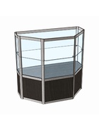 Прилавок трапеция с витриной «Трп дв», 100×50×90 см, ЛДСП, стекло, цвет венге 9846816