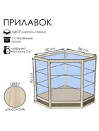 Прилавок угловой «У5н дв», 80×80×90 см, ЛДСП, стекло, цвет дуб сонома 9846823