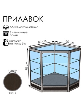 {{photo.Alt || photo.Description || 'Прилавок угловой «У5н дв», 80×80×90 см, ЛДСП, стекло, цвет венге'}}